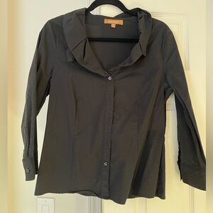 Ellen Tracy Black Women's Top Button Down Sz 10